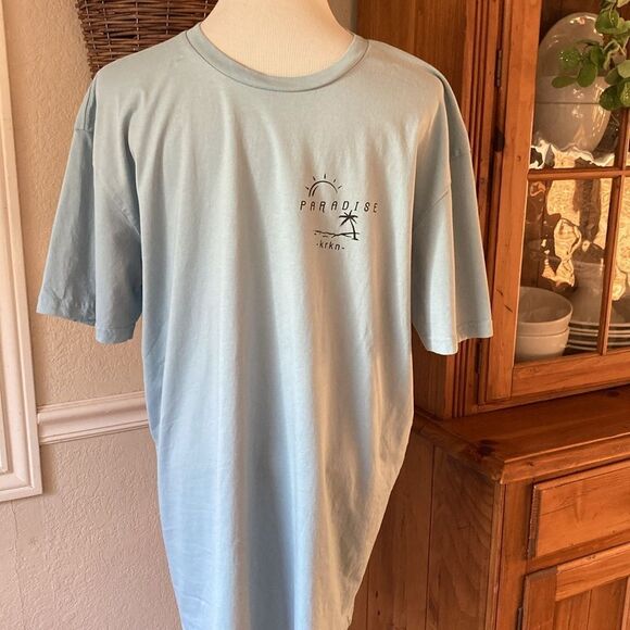 KRKN Men’s Sky Blue Paradise Short Sleeve Crewneck T-Shirt Men’s XL - Picture 3 of 10